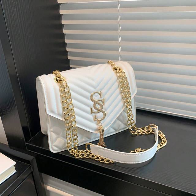 SHEIN Seam Chain SS Jewelry Square Shoulder Bag Oblique Shoulder Bag