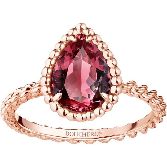 Boucheron Womens Pink Serpent Boh&#232;me 18ct Pink-gold and Rhodolite Garnet Ring 48mm - PINK