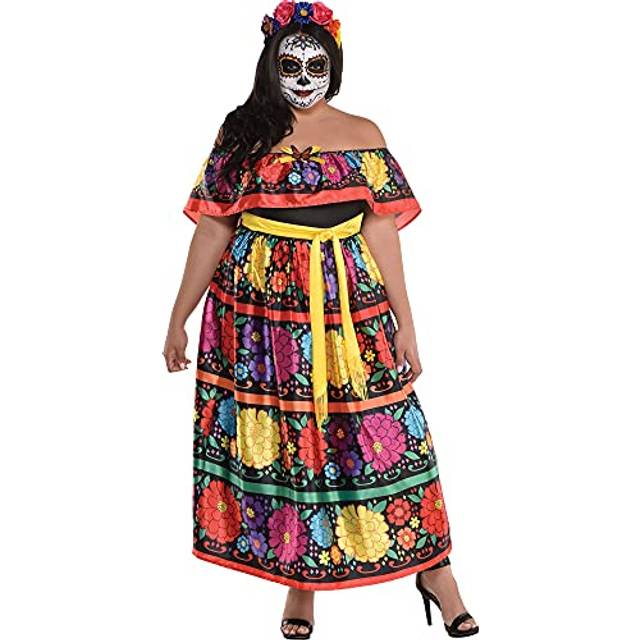 Sugar Skull Beauty Women's Costume Dress | Day of the Dead Costumes - Black&#47;Red&#47;Yellow (PL)