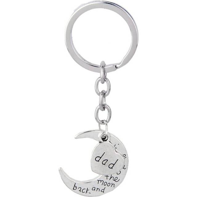 Prettyui Dad I Love You to The Moon and Back Key Ring Keyring Xmas Gift Silver, Keychain