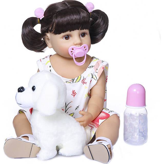 (Style 02, Blue Eyes) 21'' Full body Silicone Reborn Toddler Girls Dolls