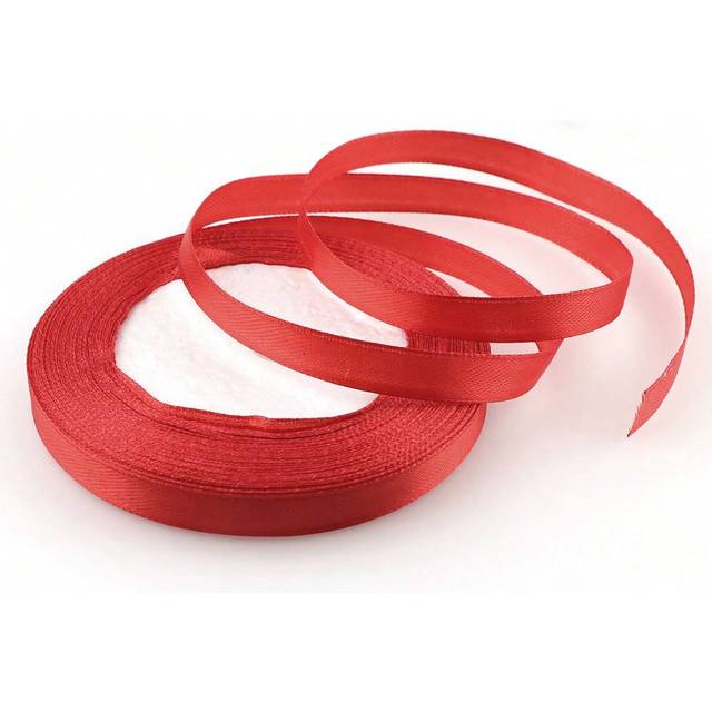 SHEIN 1 Roll Of Red Satin Ribbon, Silk Ribbon, Rainbow Ribbon, Gift Wrapping Ribbon, Polyester Woven Ribbon, Creative Diy Decorative Tying Ribbon,Christmas