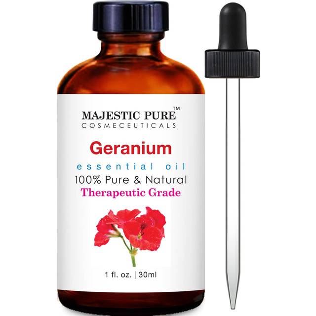 MAJESTIC PURE Geranium Essential Oil | 100% Pure and Natural Geranium Oil | Premium Grade Essential Oils for Hair Care  Home Diffusers  Skin  Aromathe