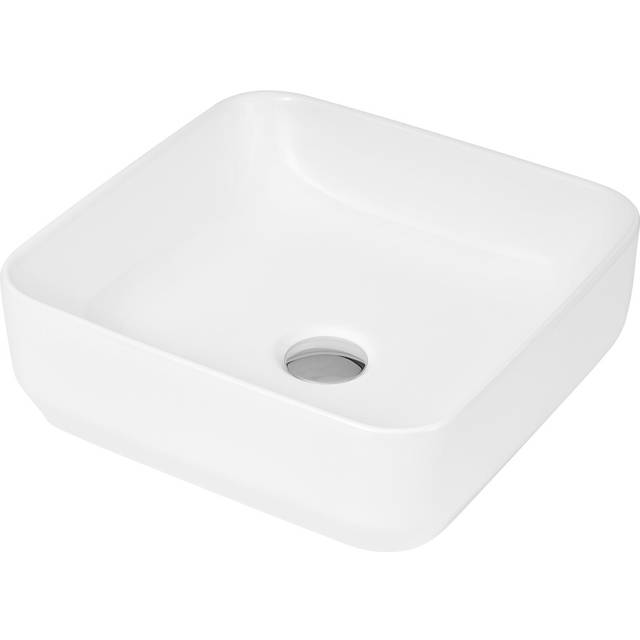 Square Ceramic Countertop Vessel without Overflow - 365mm