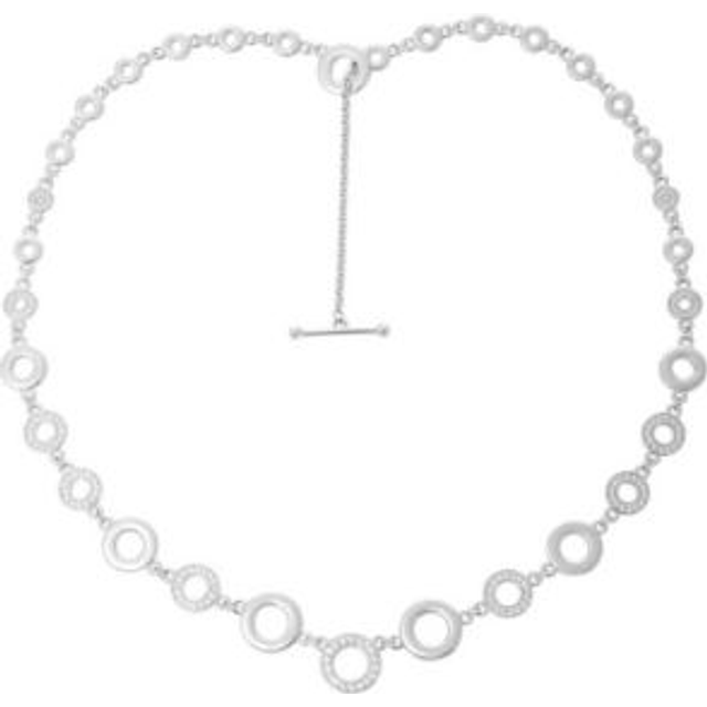 Lucy Quartermaine Silver Art Deco White Topaz Halo T Bar Necklace ADP8