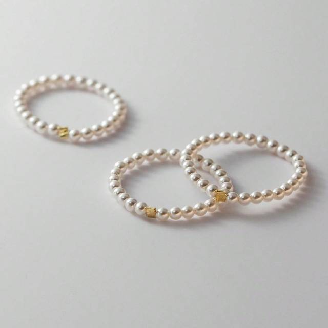 Stylever 1pc Retractable Cord Adjustable Elegant Pearl Ring Ladies Jewelry For Women Exquisite Ring Fine Jewelry For Girls Birthday Gift For Prom Party Decor W