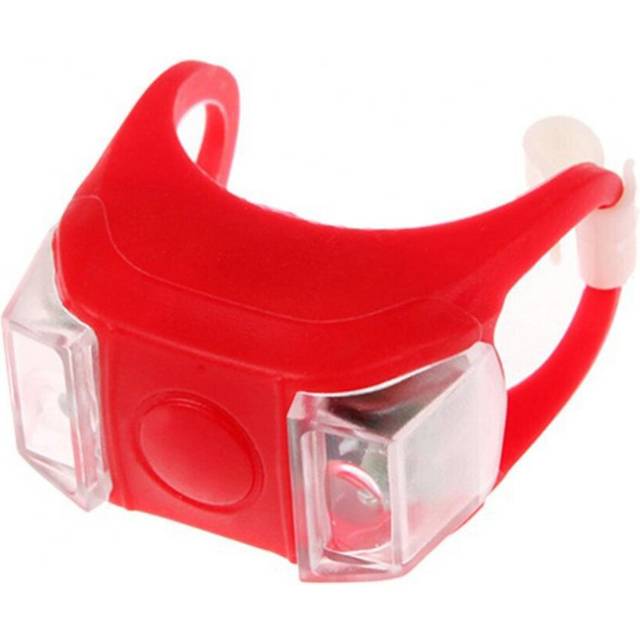 (a-Red) Bicycle Front Light Silicone LED Head Front Rear Wheel Bike Light Waterproof Cycling With Battery Bicycle Accessories Bike Lamp