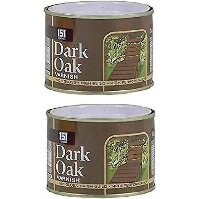 2 x dark oak varnish wooden paint for interior exterior 180ml tin
