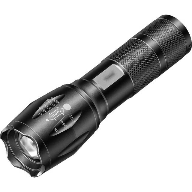 Chronus LED Flashlight 2 Pack 3000k High Lumens,Bright, Zoomable, Waterproof, Powerful, Emergency Tactical A100 LED Flashlights for Home and 5 Modes,