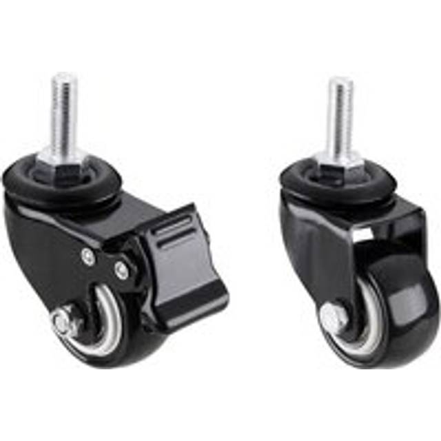 4 Swivel Castors 40mm, Casters for Furniture, 2 of which with Brake, Trolleys, Cupboards, Shelves - Alwaysh