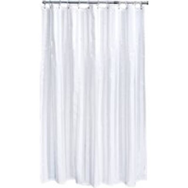 Satin Stripe White Shower Curtain 180cm x 180cm (Each)