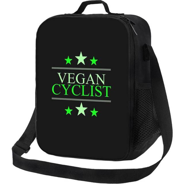 Kids Lunch Bag Vegan Cyclist Vegan Cycling Mountain Bike Gravel Bike Insulated Tote Box for Girls Boys Back to School