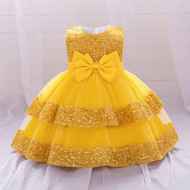 SHEIN Baby Girl Solid Color Sparkly Mesh Tutu Dress With Bowknot, Sleeveless, Suitable For Outdoor Parties And Flower Girl