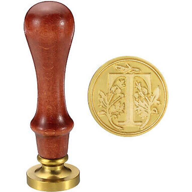 Alphabet t wax seal stamp, initial letter sealing wax stamp retro, style 2