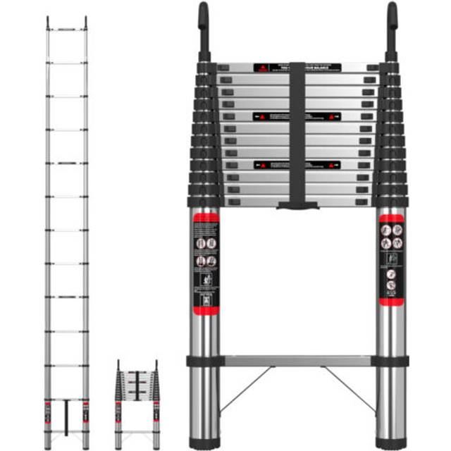 4-5m Heavy Duty Multi-purpose Steel Telescopic Folding Ladder Extendable W/ Hook