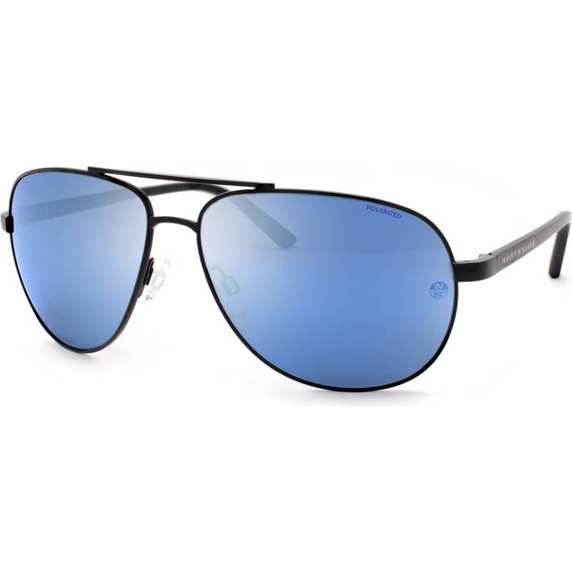 North Sails Unisex Marco NS048 Sunglasses Metal Blue Blue Pilot Polarized