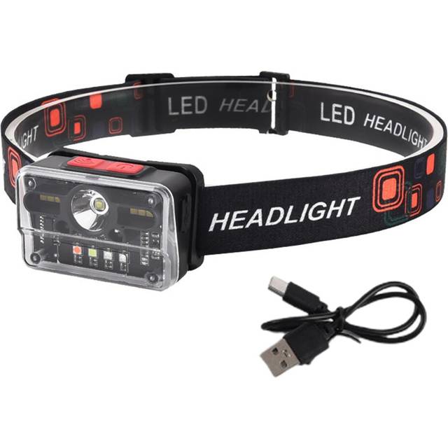 Chronus Headlamp Rechargeable,USB Rechargeable Camping Light with Smart Sensor,9 Gear Modes,Waterproof Flashlight for Forehead Running Hunting Camping