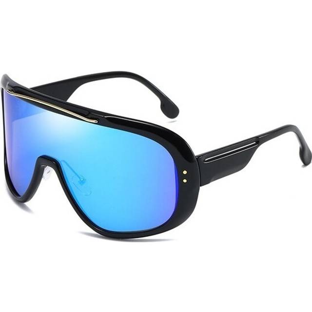 (black blue, as picture) Mirror Shield Visor Mask Sunglasses Women Men 2023 Oversized Windproof