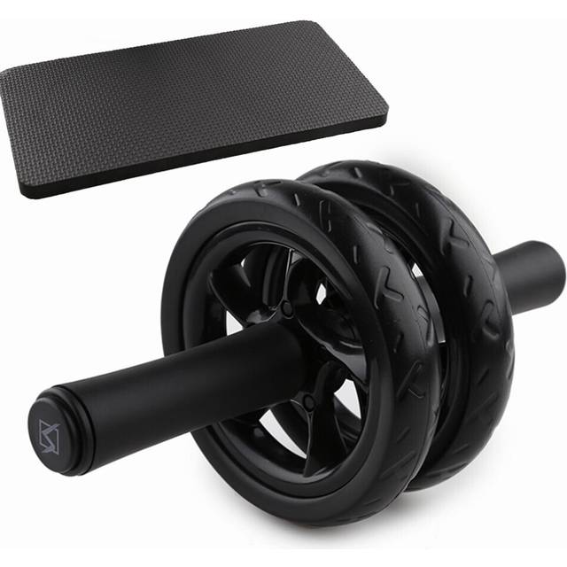 (a-Black) AB Roller Non-slip 15CM Tire Pattern Fitness Gym Exercise Abdominal Wheel Roller Gym Equipment for Home