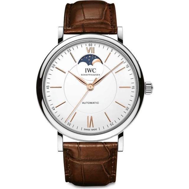 IWC Schaffhausen Stainless Steel Portofino Automatic Moon Phase Watch - Silver - 40mm