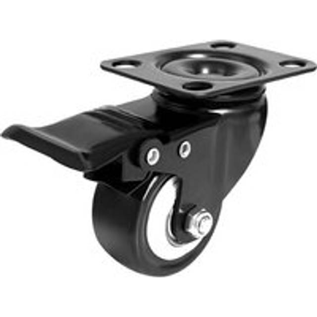 Alwaysh - Swivel Caster with Brake 100 mm, 2 Casters for Furniture Industrial Plate Wheel Transport supports max 400KG