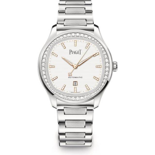 Piaget Steel and Diamond Polo Date Automatic Watch - Silver - 36mm