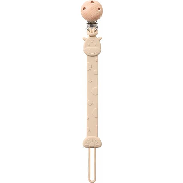 SHEIN 1pc Silicone Pacifier Clips For Baby, One-Piece Giraffe Pacifier Chain, Babies Teething Chain Toy For Kid Baby Accessories Baby Shower Gift