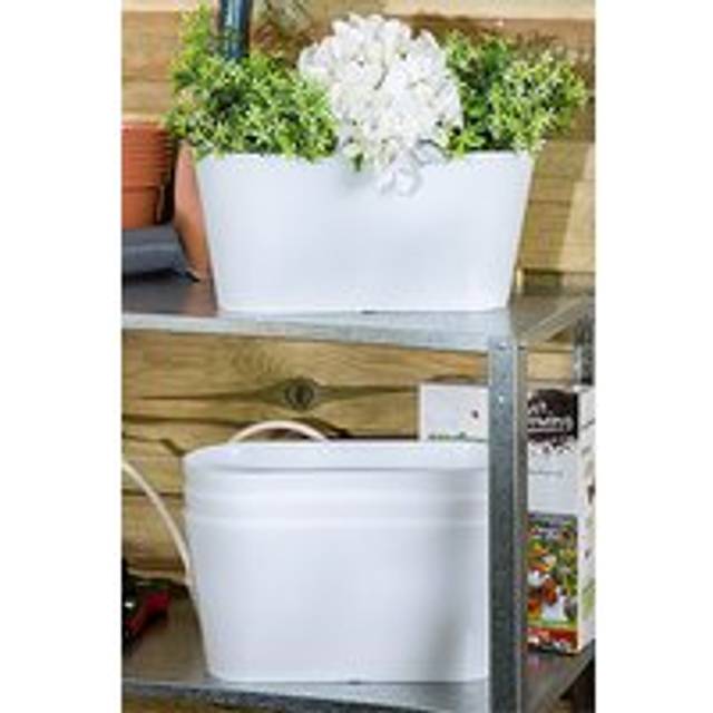 Studio Set 4 30cm Oval Plastic Trough - White - One Size