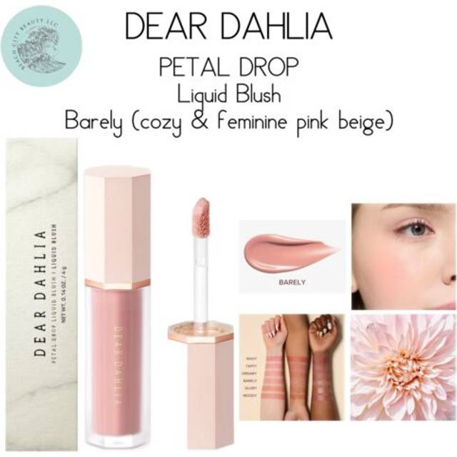 DEAR DAHLIA Petal Drop Liquid Blush BARELY Liquid Blush for Cheeks, Blush Liquid Makeup, Rare Beauty, Natural Long Lasting Face Blush Cream Makeup, Sk
