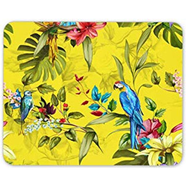 Tropical Birds Mouse Mat Pad - Parrot Flowers Jungle Computer #15793