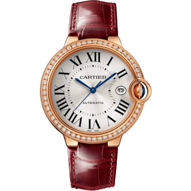 Rose Gold and Diamond Ballon Bleu de Cartier Watch - Burgundy - 40mm