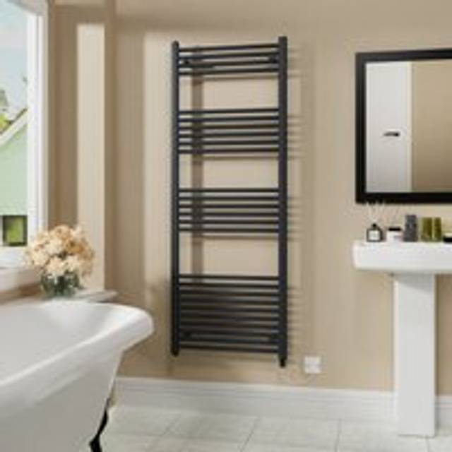 Electric Bathroom Radiator Straight Anthracite 1600x600mm 800W