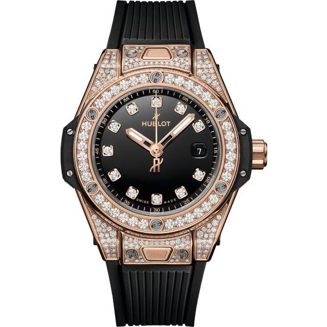 Hublot King Gold and Pavé Diamond Big Bang One Click Watch - Black - 33mm