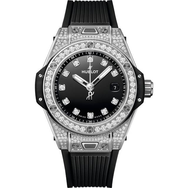 Hublot Stainless Steel and Pavé Diamond Big Bang One Click Watch - Black - 33mm