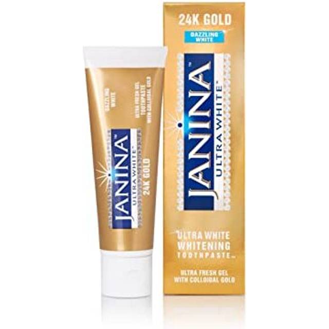 Janina Ultra White 24K Gold Toothpaste (75ml) ? Ultra Fresh Gel with Colloidal Gold for a Dazzling White Smile. Create a Beautiful, Healthy Smile.