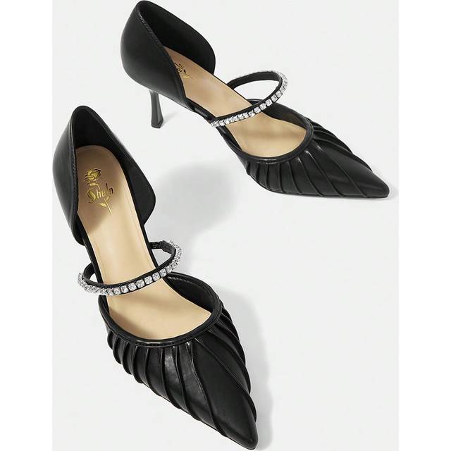Fresral Fashionable Women&#39;s High Heel Shoes With Pointed Toe, Stiletto Heel And Pleated Design Vacation Shoes Summer