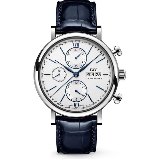 IWC Schaffhausen Stainless Steel Portofino Chronograph Watch - White - 42mm