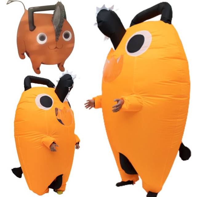 (Height 100-155cm) Chainsaw Man Pochita Inflatable Costume Kid Adult Boy Men Girl Women Anime Cosplay Suit Halloween Carnival Denji Dog Manga Cute