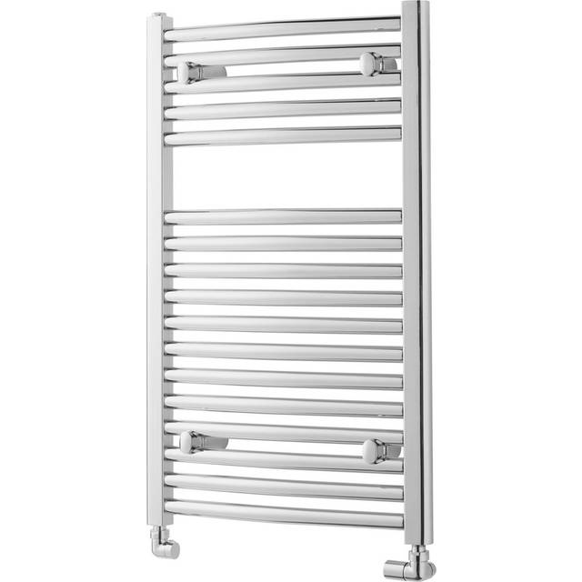 Pisa Straight Wall-Mounted Heated Towel Rail - Chrome (80cm H x 30cm W x 8.8cm D)