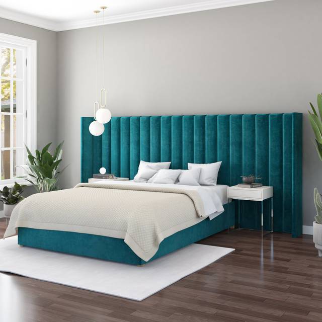 Aspire Furniture Aspire Grandeur Headboard In Plush Emerald, Green