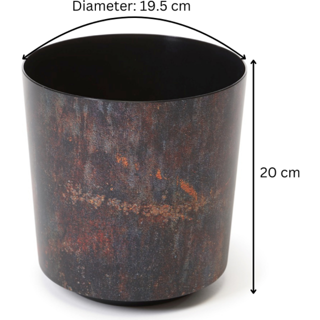 (Rust Effect Dark) Plant Pots Decor Modern Garden Flowerpot Solo