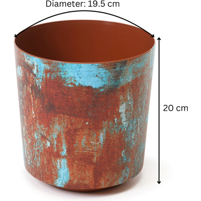 (Rust Effect Bright) Plant Pots Decor Modern Garden Flowerpot Solo