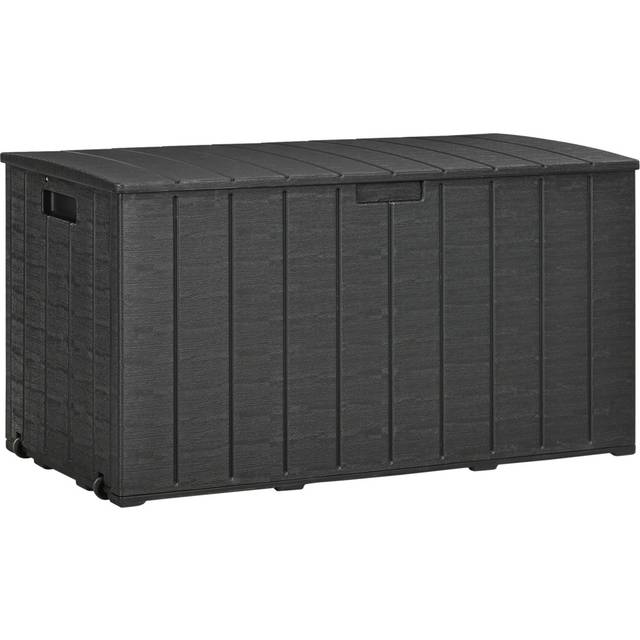 Outsunny Black Extra Large Garden Storage Box - 366L