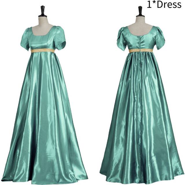 (Light Blue, M) 19th Century Cosplay Costume Ball Gown Polyester Waist Dress Womens Vintage