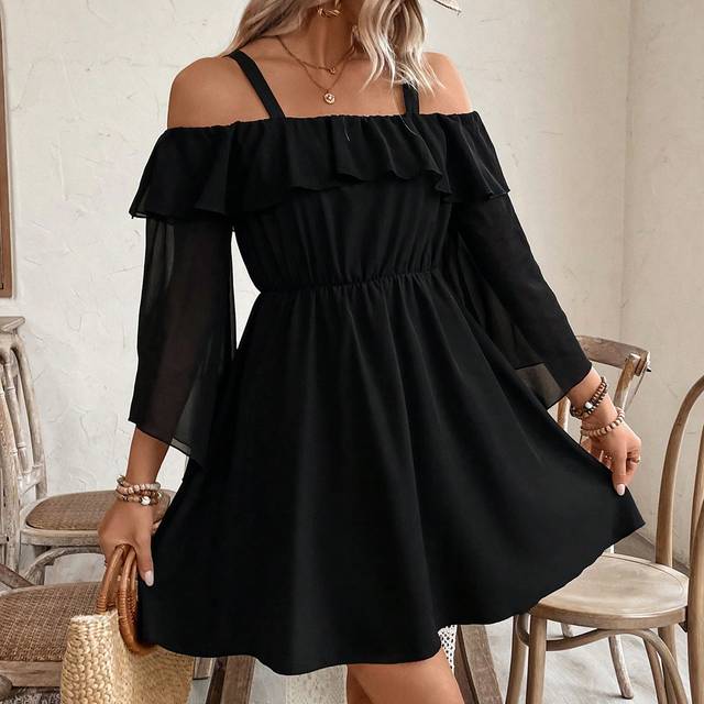 Breezaya Women&#39;s Elegant And Casual Off Shoulder Sleeve Summer Dress Vacation Beach Outfit