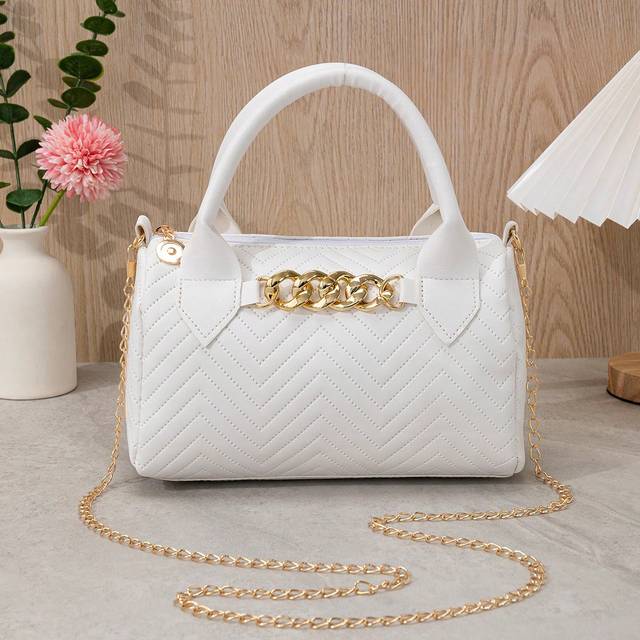 SHEIN New Arrival Large Size Thread Embroidery Decorated Chain Shoulder Bag, Perfect As Festival Gift