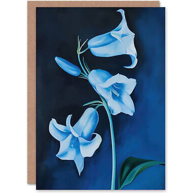 Bluebell flowers wildflower blue floral painting greeting card birthday him her