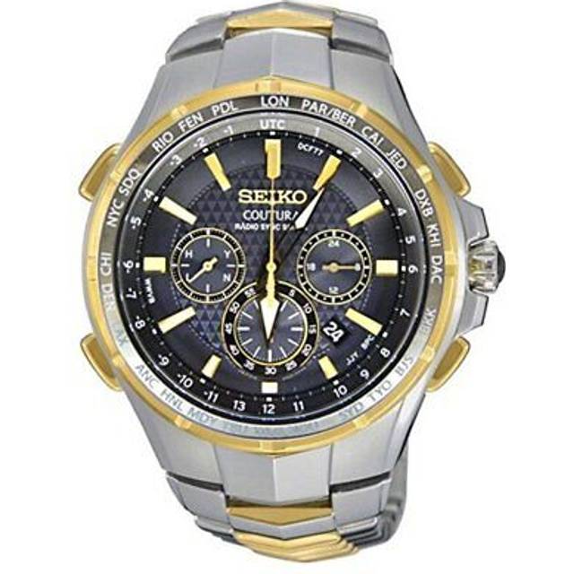 (Seiko) Seiko Men's Watch Coutura Radio Sync Solar Chronograph Two Tone Watch SSG010 Men's Watch, Men's Watch[]gellmoll