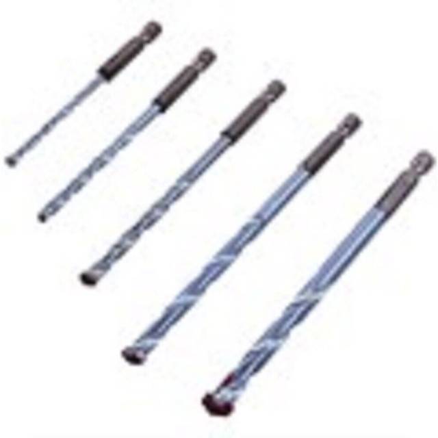 5pc hex shank masonry drill bit set 4 5 6 8 10mm stone brick concrete