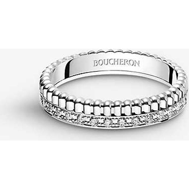 Boucheron Womens White Quatre Radiant Edition 18ct White-gold and 0.24ct Diamond Wedding Band 52mm - WHITE